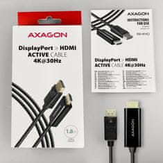 AXAGON RVD-HI14C2, redukcija DisplayPort -> HDMI 1.4 / kabel 1,8 m, 4K/30Hz