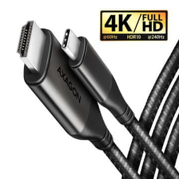 AXAGON RVC-HI2MC, USB-C -&gt; HDMI 2.0a, redukcija / kabel 1,8 m, 4K/60Hz HDR10