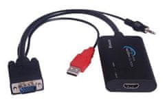 PremiumCord Pretvornik VGA+audio v HDMI