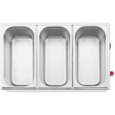 Royal Catering Bemar električni grelnik s pipo 3 x GN 1/3 600 W