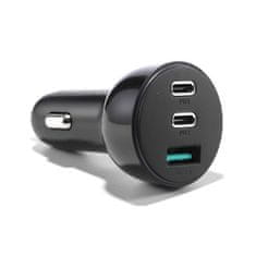 Joyroom JR-CL26 avto polnilec 2x USB-C / USB 70W, črna