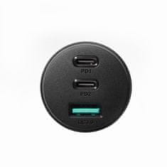 Joyroom JR-CL26 avto polnilec 2x USB-C / USB 70W, črna