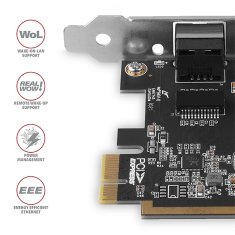 AXAGON PCEE-GRF, omrežna kartica PCIe - 1x Gigabit Ethernet vrata (RJ-45), Realtek 8111F, vključno z LP