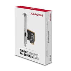 AXAGON PCEE-GRF, omrežna kartica PCIe - 1x Gigabit Ethernet vrata (RJ-45), Realtek 8111F, vključno z LP
