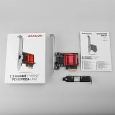 AXAGON PCEE-G25, omrežna kartica PCIe - 1x 2,5 gigabitna vrata Ethernet (RJ-45), Realtek, PXE, vključ. LP