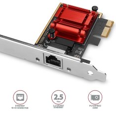 AXAGON PCEE-G25, omrežna kartica PCIe - 1x 2,5 gigabitna vrata Ethernet (RJ-45), Realtek, PXE, vključ. LP