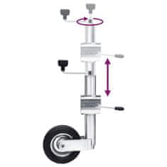 Vidaxl Podporno kolo za prikolico z objemko 60 mm pocinkano jeklo