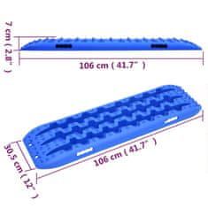 Vidaxl Plošča za boljši oprijem 2 kosa modra 106x30,5x7 cm najlon
