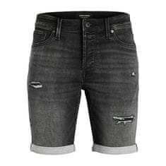 Jack&Jones Moške kratke hlače JJIRICK Regular Fit 12224129 Black Denim (Velikost M)