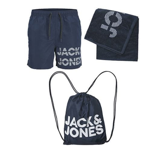 Jack&Jones Moški komplet - kopalne hlače, brisača in torbica JPSTSUMMER Regular Fit 12235500 Navy Blaze r
