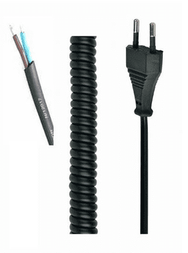 Cabletech Vrvica napajalna spiralna vtikač 2 P./ prosto 1,5m