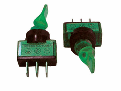 Kemot STIKALO 0-1 12V/20A zelene barve z lučko, 3- pin