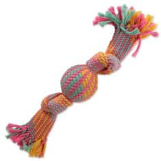 Dog Fantasy Přetahovadlo DOG FANTASY míč barevné vzor č.1 - 2 knoty 40 cm