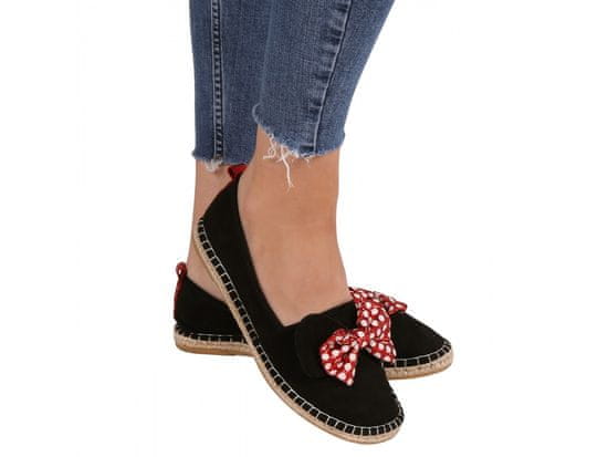 Disney Črne espadrile z pentljo Minnie Miška DISNEY