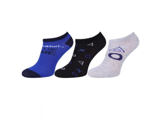 sarcia.eu Playstation nogavice, nizke nogavice modro-sive - 3 pari OEKO-TEX