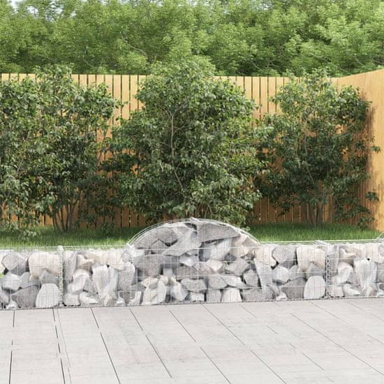 shumee Obokane gabion košare 11 kosov 200x30x40/60 cm pocinkano železo
