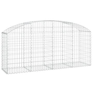 Vidaxl Obokana gabionska košara 200x50x80/100 cm pocinkano železo