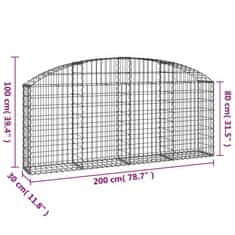 Vidaxl Obokana gabonska košara 200x30x80/100 cm pocinkano železo