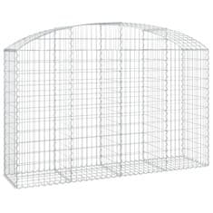 Vidaxl Obokana gabonska košara 200x50x120/140 cm pocinkano železo