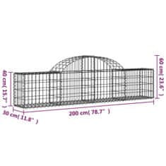 Vidaxl Obokane gabion košare 50 kosov 200x30x40/60 cm pocinkano železo