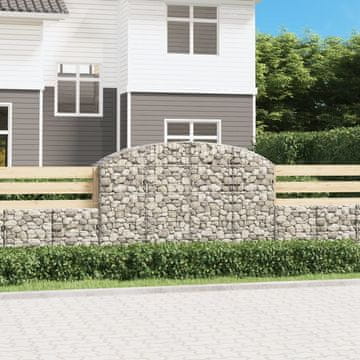 Vidaxl vidaXL Obokasta gabionska košara 200x50x120/140 cm pocinkano železo