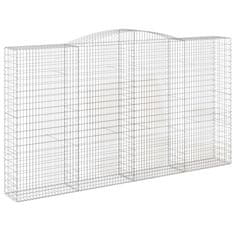 Vidaxl Obokana gabonska košara 400x50x220/240 cm pocinkano železo