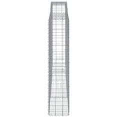 Vidaxl Obokana gabonska košara 400x50x220/240 cm pocinkano železo