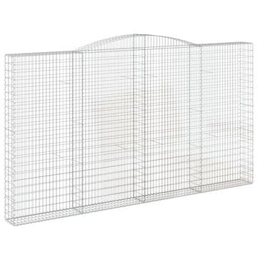 Vidaxl Obokana gabonska košara 400x30x220/240 cm pocinkano železo