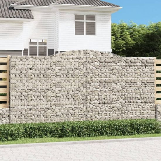 shumee Obokane gabion košare 5 kosa 400x50x200/220 cm pocinkano železo