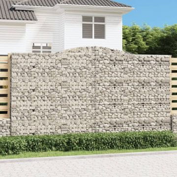 shumee Obokane gabion košare 7 kosa 400x50x220/240 cm pocinkano železo