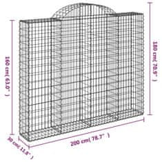 Vidaxl Obokane gabion košare 8 kosa 200x30x160/180 cm pocinkano železo
