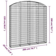 Vidaxl Obokana gabonska košara 200x30x200/220 cm pocinkano železo