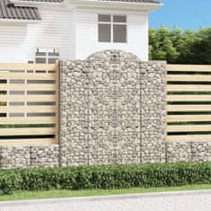shumee Obokane gabion košare 4 kosi 200x30x220/240 cm pocinkano železo