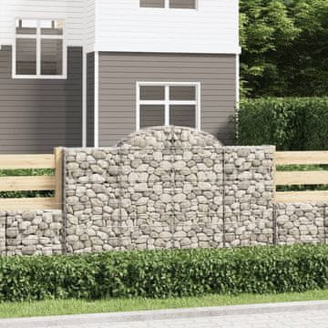 shumee Obokane gabion košare 12kosov 200x30x120/140cm pocinkano železo