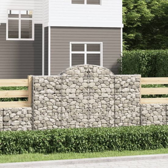shumee Obokana gabionska košara 11 kos 200x30x120/140cm cinkano železo