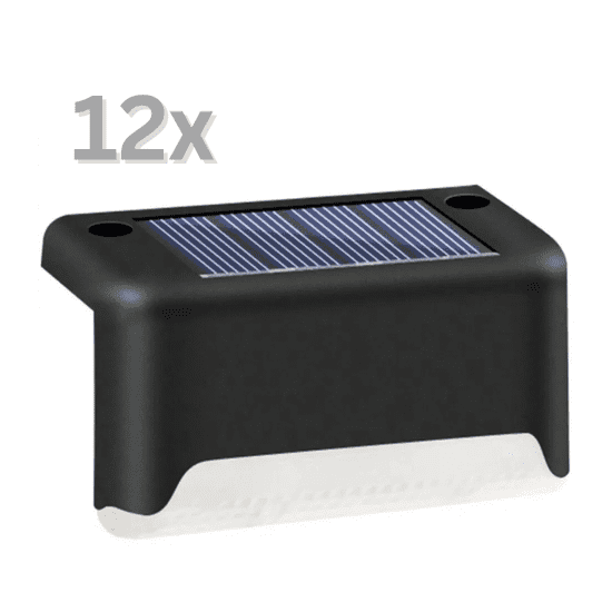 Shopdbest Vodoodporne solarne LED luči: za teraso in ograjo, avtomatsko delovanje, (12 kosov)