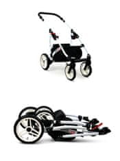 Babylux White Lux Coral Art. | 3v1 Kombinirani Voziček kompleti | Otroški voziček + Carrycot + Avtosedežem