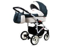 White Lux Dark Grey | 3v1 Kombinirani Voziček kompleti | Otroški voziček + Carrycot + Avtosedežem