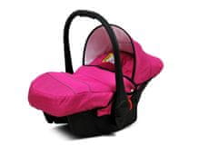 Babylux Axel Pink | 4v1 Kombinirani Voziček kompleti | Otroški voziček + Carrycot + Avtosedežem + ISOFIX