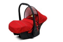 Babylux Axel Red | 4v1 Kombinirani Voziček kompleti | Otroški voziček + Carrycot + Avtosedežem + ISOFIX