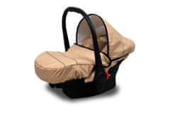 Babylux Axel Beige | 4v1 Kombinirani Voziček kompleti | Otroški voziček + Carrycot + Avtosedežem + ISOFIX