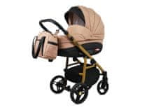 Babylux Axel Beige | 3v1 Kombinirani Voziček kompleti | Otroški voziček + Carrycot + Avtosedežem