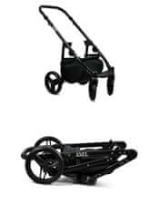 Babylux Axel Silver | 3v1 Kombinirani Voziček kompleti | Otroški voziček + Carrycot + Avtosedežem