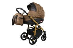 Babylux Axel Chocolate | 4v1 Kombinirani Voziček kompleti | Otroški voziček + Carrycot + Avtosedežem + ISOFIX