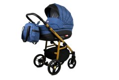 Babylux Axel Jeans | 4v1 Kombinirani Voziček kompleti | Otroški voziček + Carrycot + Avtosedežem + ISOFIX
