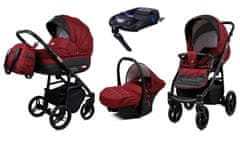 Babylux Axel Plum | 4v1 Kombinirani Voziček kompleti | Otroški voziček + Carrycot + Avtosedežem + ISOFIX