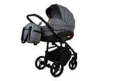 Babylux Axel Grey | 3v1 Kombinirani Voziček kompleti | Otroški voziček + Carrycot + Avtosedežem
