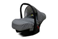 Babylux Axel Grey | 3v1 Kombinirani Voziček kompleti | Otroški voziček + Carrycot + Avtosedežem