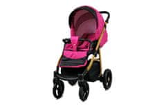 Babylux Axel Pink | 4v1 Kombinirani Voziček kompleti | Otroški voziček + Carrycot + Avtosedežem + ISOFIX