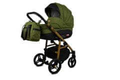 Babylux Axel Olive | 2v1 Kombinirani Voziček kompleti | Otroški voziček + Carrycot